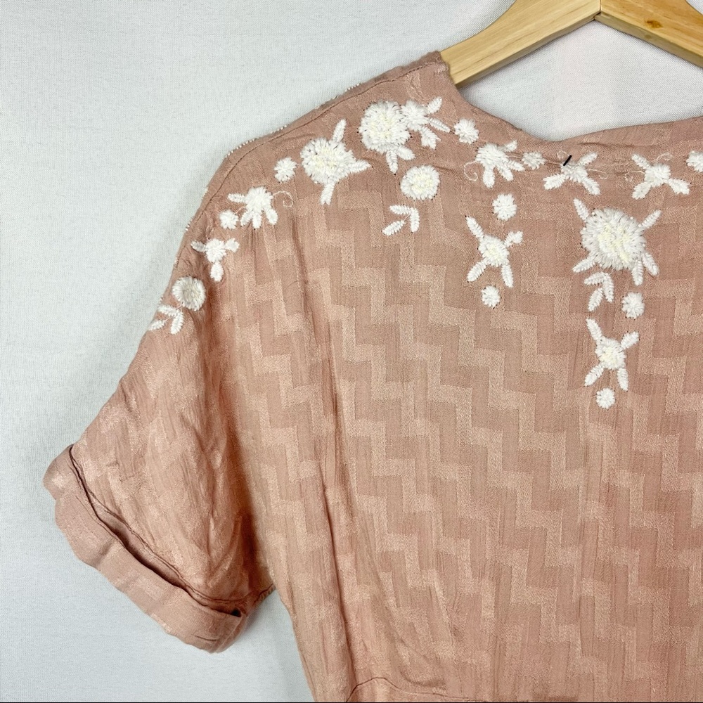 Free People Pink Midi Dress with White Embroidery - Picture 11 of 12